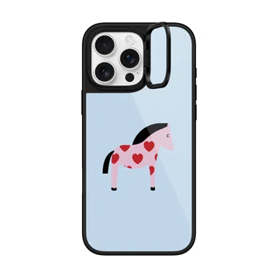 Casetify Iphone 16 Pro Max Case Black Glaze Ring Stand Case Magsafe Compatible  Pony With Red Heart - Blue Me