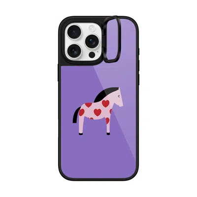 Casetify Iphone 16 Pro Max Case Black Glaze Ring Stand Case Magsafe Compatible  Pony With Red Heart - Lavende