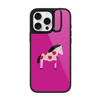 Casetify Iphone 16 Pro Max Case Black Glaze Ring Stand Case Magsafe Compatible  Pony With Red Heart - Purple 