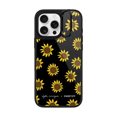 Casetify Iphone 16 Pro Max Case Black Glaze Ring Stand Case Magsafe Compatible  Secret Sunflower