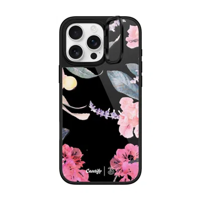 Casetify Iphone 16 Pro Max Case Black Glaze Ring Stand Case Magsafe Compatible  Spring Design #2 - Floral Gar