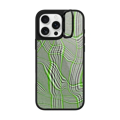 Casetify Iphone 16 Pro Max Case Black Glaze Ring Stand Case Magsafe Compatible  Surrealism Distorted Plaid - 