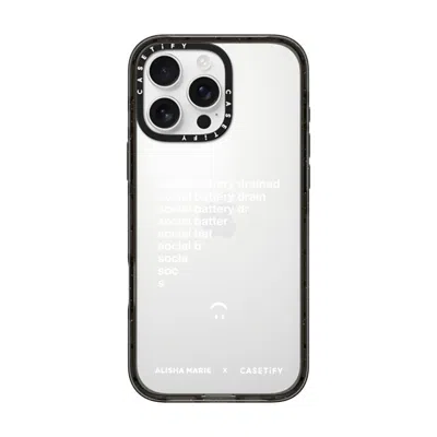 Casetify Iphone 16 Pro Max Case Black Impact Case  Alisha Marie Social Battery Case