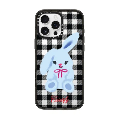 Casetify Iphone 16 Pro Max Case Black Impact Case  Animal,cartoon Bunny With Plaid