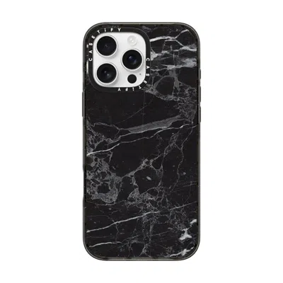 Casetify Iphone 16 Pro Max Case Black Impact Case  Black Marble