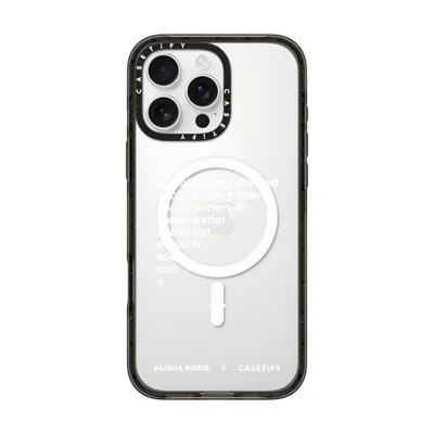 Casetify Iphone 16 Pro Max Case Black Impact Case Magsafe Compatible  Alisha Marie Social Battery Case Caseti