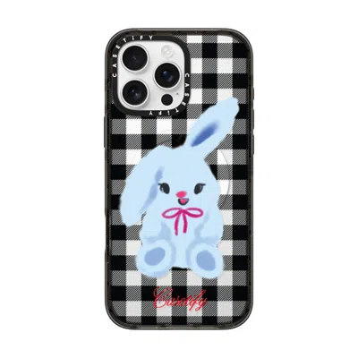 Casetify Iphone 16 Pro Max Case Black Impact Case Magsafe Compatible  Animal,cartoon Bunny With Plaid