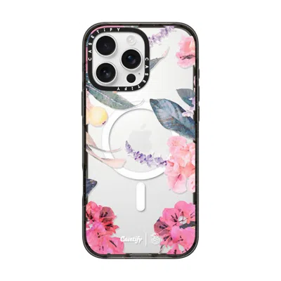 Casetify Iphone 16 Pro Max Case Black Impact Case Magsafe Compatible  Spring Design #2 - Floral Garden Caseti