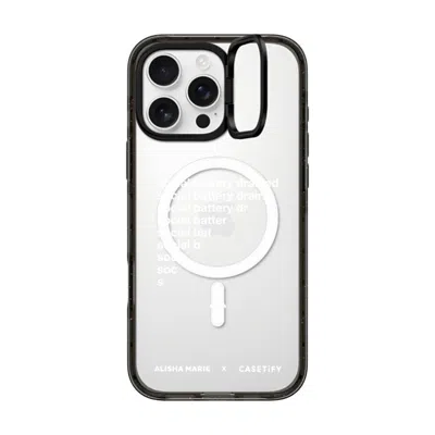 Casetify Iphone 16 Pro Max Case Black Impact Ring Stand Case Magsafe Compatible  Alisha Marie Social Battery 