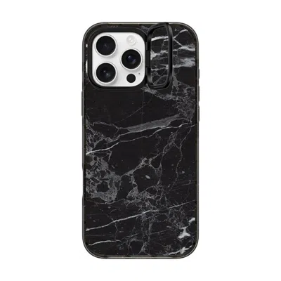 Casetify Iphone 16 Pro Max Case Black Impact Ring Stand Case Magsafe Compatible  Black Marble