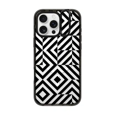 Casetify Iphone 16 Pro Max Case Black Impact Ring Stand Case Magsafe Compatible  Block Diamond Case