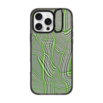 Casetify Iphone 16 Pro Max Case Black Impact Ring Stand Case Magsafe Compatible  Surrealism Distorted Plaid -