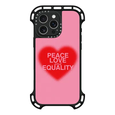 Casetify Iphone 16 Pro Max Case Black Ultra Bounce Case Magsafe Compatible  Peace Love And Equality  In Neutral