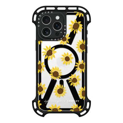 Casetify Iphone 16 Pro Max Case Black Ultra Bounce Case Magsafe Compatible  Secret Sunflower