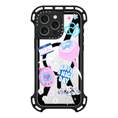 Casetify Iphone 16 Pro Max Case Black Ultra Bounce Case Magsafe Compatible  Y2k Collage