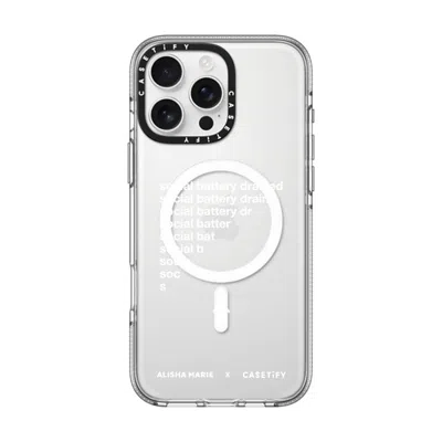 Casetify Iphone 16 Pro Max Case Clear Impact Clear Case Magsafe Compatible  Alisha Marie Social Battery Case  In Transparent