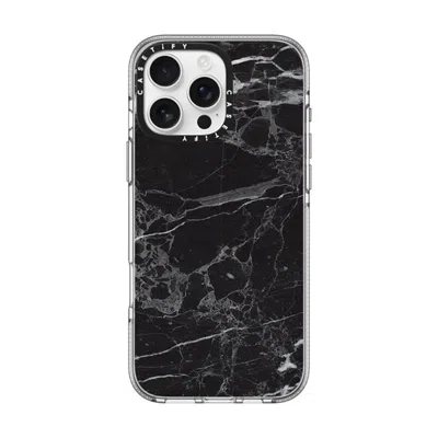 Casetify Iphone 16 Pro Max Case Clear Impact Clear Case Magsafe Compatible  Black Marble  In Transparent
