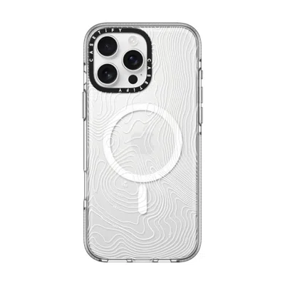 Casetify Iphone 16 Pro Max Case Clear Impact Clear Case Magsafe Compatible  Nature,pattern Topography Map In Transparent