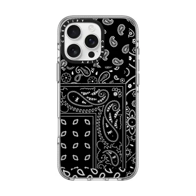 Casetify Iphone 16 Pro Max Case Clear Impact Clear Case Magsafe Compatible  Paisley Case - Black  In Transparent