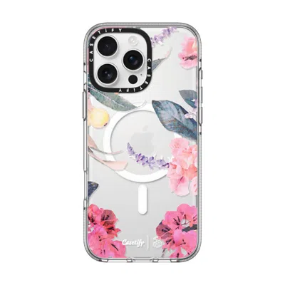 Casetify Iphone 16 Pro Max Case Clear Impact Clear Case Magsafe Compatible  Spring Design #2 - Floral Garden  In Transparent