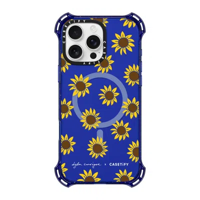 Casetify Iphone 16 Pro Max Case Cobalt Blue Bounce Case Magsafe Compatible  Secret Sunflower  In Gray