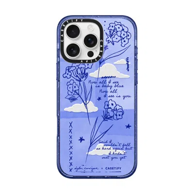 Casetify Iphone 16 Pro Max Case Glitter Indigo Impact Case Magsafe Compatible  Baby Blue