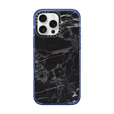 Casetify Iphone 16 Pro Max Case Glitter Indigo Impact Case Magsafe Compatible  Black Marble