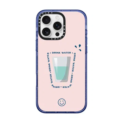 Casetify Iphone 16 Pro Max Case Glitter Indigo Impact Case Magsafe Compatible  Hydrate Then Dominate