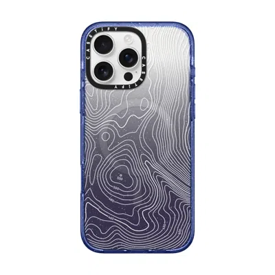 Casetify Iphone 16 Pro Max Case Glitter Indigo Impact Case Magsafe Compatible  Nature,pattern Topography Map