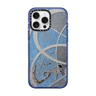 Casetify Iphone 16 Pro Max Case Glitter Indigo Impact Case Magsafe Compatible  Surrealism Cyber Denim