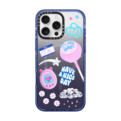 Casetify Iphone 16 Pro Max Case Glitter Indigo Impact Case Magsafe Compatible  Y2k Collage