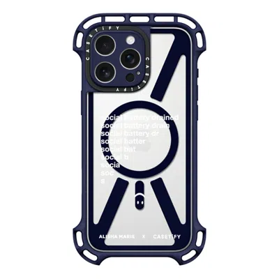 Casetify Iphone 16 Pro Max Case Indigo Ultra Bounce Case Magsafe Compatible  Alisha Marie Social Battery Case In Purple