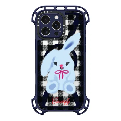 Casetify Iphone 16 Pro Max Case Indigo Ultra Bounce Case Magsafe Compatible  Animal,cartoon Bunny With Plaid In Purple