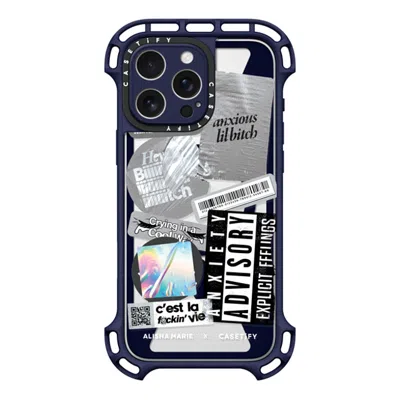 Casetify Iphone 16 Pro Max Case Indigo Ultra Bounce Case Magsafe Compatible  Anxiety Advisory Sticker Case Ca In Purple