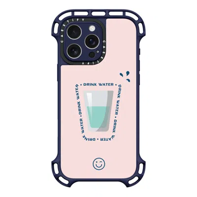 Casetify Iphone 16 Pro Max Case Indigo Ultra Bounce Case Magsafe Compatible  Hydrate Then Dominate  In Pink
