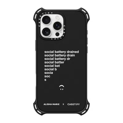Casetify Iphone 16 Pro Max Case Matte Black Bounce Case Magsafe Compatible  Alisha Marie Social Battery Case 