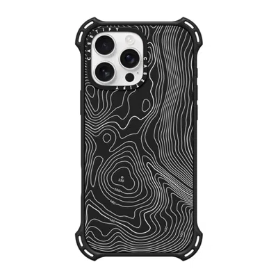 Casetify Iphone 16 Pro Max Case Matte Black Bounce Case Magsafe Compatible  Nature,pattern Topography Map