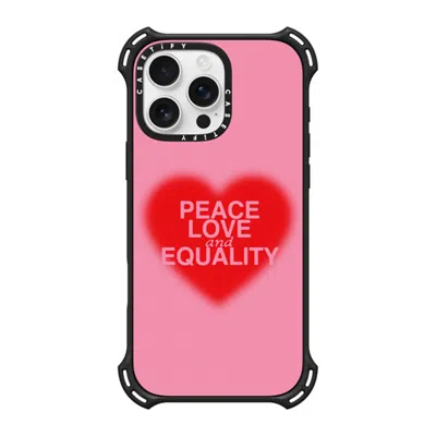 Casetify Iphone 16 Pro Max Case Matte Black Bounce Case Magsafe Compatible  Peace Love And Equality  In Neutral