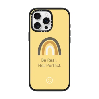 Casetify Iphone 16 Pro Max Case Matte Black Impact Case  Be Real, Not Perfect  In Orange