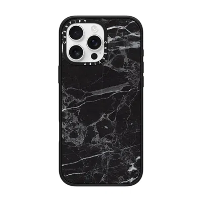 Casetify Iphone 16 Pro Max Case Matte Black Impact Case  Black Marble