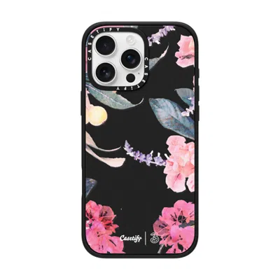 Casetify Iphone 16 Pro Max Case Matte Black Impact Case Magsafe Compatible  Spring Design #2 - Floral Garden 
