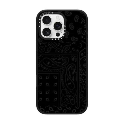 Casetify Iphone 16 Pro Max Case Matte Black Impact Case  Paisley Case - Black