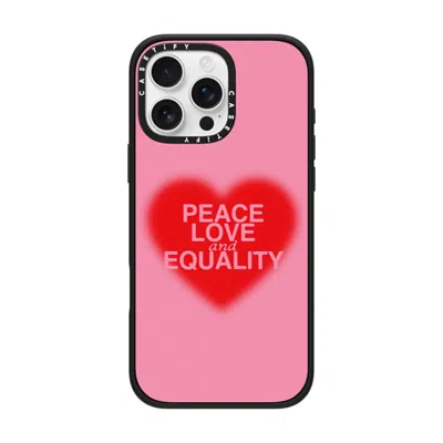 Casetify Iphone 16 Pro Max Case Matte Black Impact Case  Peace Love And Equality  In Pattern