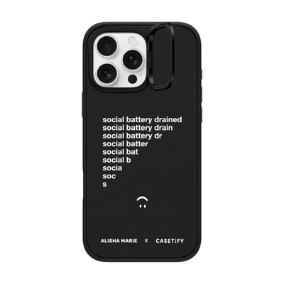 Casetify Iphone 16 Pro Max Case Matte Black Impact Ring Stand Case Magsafe Compatible  Alisha Marie Social Ba