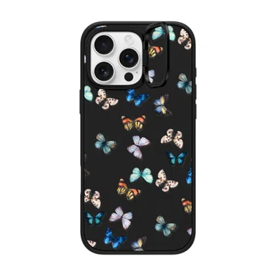 Casetify Iphone 16 Pro Max Case Matte Black Impact Ring Stand Case Magsafe Compatible  Animal Noir Butterfly