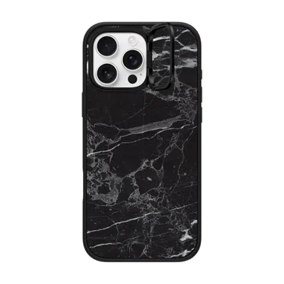 Casetify Iphone 16 Pro Max Case Matte Black Impact Ring Stand Case Magsafe Compatible  Black Marble