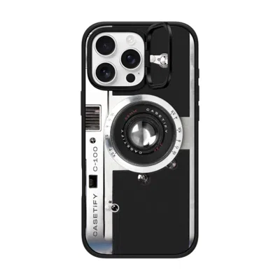 Casetify Iphone 16 Pro Max Case Matte Black Impact Ring Stand Case Magsafe Compatible  Camera Case - Retro Ca
