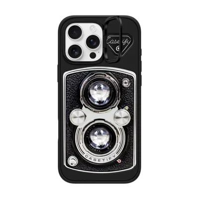 Casetify Iphone 16 Pro Max Case Matte Black Impact Ring Stand Case Magsafe Compatible  Camera Case - Vintage  In Pattern
