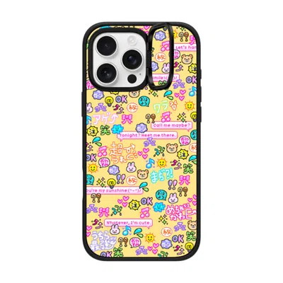 Casetify Iphone 16 Pro Max Case Matte Black Impact Ring Stand Case Magsafe Compatible  Emoji Paradise Casetif