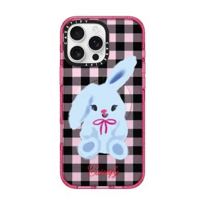Casetify Iphone 16 Pro Max Case Pink Fizz Impact Case Magsafe Compatible  Animal,cartoon Bunny With Plaid